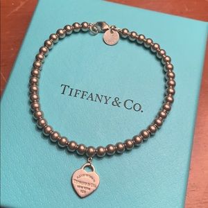 Return to Tiffany & Co 925 silver beaded bracelet